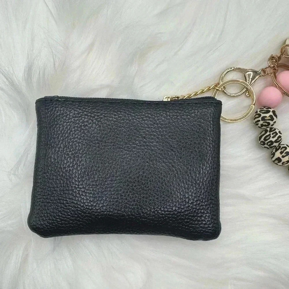 Carmella Black Wristlet Wallet with Mom Keychain tassel - Picture 2 of 6